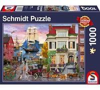 Schmidt Spiele- Barco en el Puerto, 1000 Piezas Rompecabezas, Multicolor, Talla única (58989)