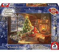Schmidt Spiele 59495 Thomas Kinkade Pz. El Papá Noel está allí 1000T, Multicolor