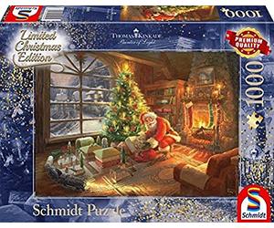 Schmidt Spiele 59495 Thomas Kinkade Pz. El Papá Noel está allí 1000T, Multicolor