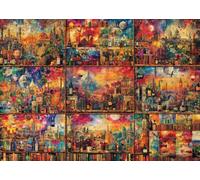 Schmidt-Spiele Puzzle 59745 – 2000 piezas, diseño Tiempo Libre: libros y vino, multicolor