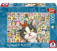 Schmidt Spiele 59759 Puzzle de 1000 Piezas con Expresiones faciales de Gatos