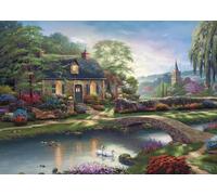 Schmidt Spiele 59775 Thomas Kinkade, Stoney Creek Cottage-Puzzle (1000 Piezas), Multicolor