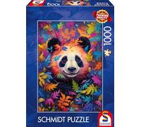 Schmidt Spiele 59781-Puzzle de 1000 Piezas de Oso Panda en el Bosque arcoíris, Multicolor (59781)