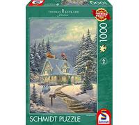 Schmidt Spiele 59935 Thomas Kinkade - Puzzle (1000 Piezas), diseño de la víspera de Navidad