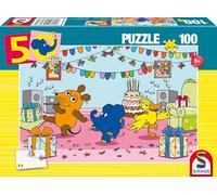 Schmidt Spiele-El ratón 56537 Die Maus Elefantastische Party 100 Teile Kinderpuzzle, Multicolor, 34,1 x 48,1 cm