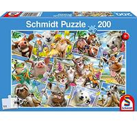 Schmidt Spiele, Elefante, ratón Rompecabezas para niños, Selfies de Animales, 200 Piezas, Multicolor (56294)