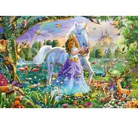 Schmidt Spiele Puzle 56307 - Puzzle Infantil (150 Piezas), diseño de Princesa con Unicornio y Castillo, Multicolor