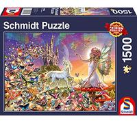 Schmidt Spiele- Puzzle de 1500 Piezas, diseño de país de Cuento de Hadas, Color carbón (58994)