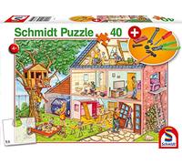 Schmidt Spiele- Puzzle Infantil de 40 Piezas con Juego de Herramientas, Color carbón (56375)