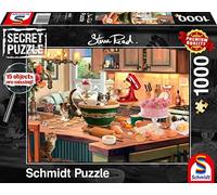 Schmidt Spiele- Puzzle Puzle Secret 1000 Piezas en la Mesa de la Cocina, Color carbón, Large (59919)