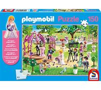 Schmidt Spiele Rompecabezas Infantil de Boda de 150 Piezas con Figura Playmobil, Color Azul (56271)
