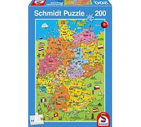 Schmidt Spiele SCH56312 - Puzzle Infantil (200 Piezas), diseño de Mapa de Alemania con imágenes, Multicolor