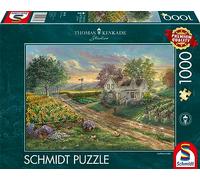 Schmidt-Spiele Puzle Thomas Kinkade 58779, 1000 piezas, campos de girasoles, negro, talla única