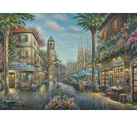 Schmidt-Spiele Puzzle Thomas Kinkade 58780, 1000 piezas – café callejero español, multicolor