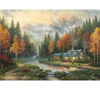 Schmidt Spiele Thomas Kinkade, 58784 Evening at Autumn Lake, Puzzle de 1000 Piezas, Multicolor