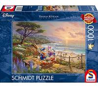Schmidt Spiele- Thomas Kinkade, Disney, Donald y Daisy en la playa, 1.000 piezas rompecabezas, Color carbón (CSG59951), Exclusivo en Amazon