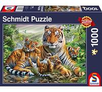Schmidt Spiele- Tiger Puzzle de 1000 Piezas de Tigre y Cachorros, Multicolor (58986)