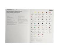Schmincke - Academia Acuarela Dotcard para probar todos los 40 colores, como carta de colores, 16 999 040, surtido completo, acuarela fina artista como puntos en papel de acuarela