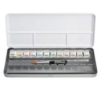 Schmincke - Academia Caja de acuarela, surtido básico 12 x 1/2 cuencos + pincel 75 775 097
