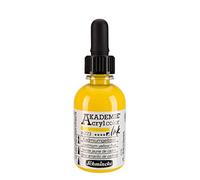 Schmincke - AKADEMIE® Acryl colour INK, tono amarillo cadmio, 50 ml, 23 223 024, tinta líquida de color acrílico, tinta acrílica pigmentada para pintar, escribir, aerografía
