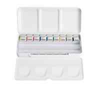 Schmincke Akademie® - Caja de pintura para acuarela, juego de plástico, surtido básico de 9 x 1/2, 75 790 097, caja de metal, tonos altamente resistentes a la luz, acuarelas de artista fino