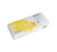 Schmincke Akademie® - Caja de pintura para acuarela, juego de plástico, surtido básico de 9 x 1/2, 75 790 097, caja de metal, tonos altamente resistentes a la luz, acuarelas de artista fino