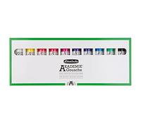 Schmincke - AKADEMIE® Gouache, 10 tubos de 60 ml, 72 210 097, 10 tubos de témpera fina en estuche de cartón, colores opacos, mates y fuertes, alta resistencia a la luz