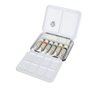 Schmincke - Caja compacta HORADAM® AQUARELL de la Línea RETRO con 6 mejores pinturas de acuarela, 74648097, caja de metal, set de pintura, 6 tubos de 5 ml y 6 recipientes medio vacíos
