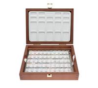 Schmincke - Caja de pintura de madera HORADAM® AQUARELL con 50 medias macetas de colores supergranulantes HORADAM AQUARELL - 74 450 097