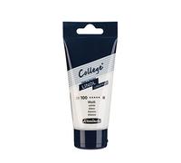 Schmincke - College® Linol, tintas de linóleo para artistas. Blanco en tubo de 75 ml, 39100013, tinta de linóleo a base de agua con bajo olor, resistente a la luz, impresión uniforme