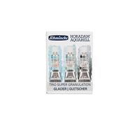 Schmincke Horadam Aqua Glaciar, Super Granulation Trio Glacier, tubos de 5 ml, 74 616 097, juego de cart?n, tonos de granulaci?n muy fuertes, mejores pinturas de acuarela supergranulaci?n