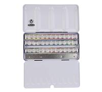 Schmincke - HORADAM® AQUARELL Caja de Pintura con 36 Acuarelas Finas, 74436097, Caja metálica, Juego de Pintura, Acuarelas, 36 x 1/2 Godets, Espacio para 12 1/2 Godets adicionales