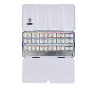 Schmincke - HORADAM AQUARELL Color Box with 18 Finest Watercolors 74318097 Metal Box Painting Set 18 x 1/1 Pans Space for 6 x 1/1 or 12 x 1/2 Pan