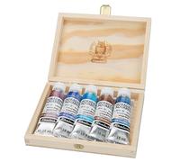 Schmincke - HORADAM® AQUARELL, Super Granulation Set Galaxia, 5 tubos de 15 ml, 74 842 097, caja de madera, tonos muy granulados, acuarelas finas supergranuladas.