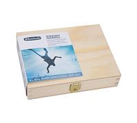Schmincke - HORADAM® AQUARELL, Super Granulation Set mar profundo, 5 tubos de 15 ml, 74 841 097, caja de madera, tonos muy granulados, acuarelas finas supergranuladas.