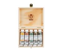 Schmincke Horadam AquARELL, Super Granulation Set Urban, 5 tubos de 15 ml, 74 893 097, caja de madera, muy fuerte granulaci?n, colores de acuarela finos supergranuladores