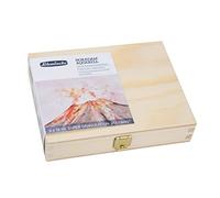 Schmincke - HORADAM® AQUARELL, Super Granulation Set Volcán, 5 tubos de 15 ml, 74 868 097, caja de madera, tonos muy granulados, acuarelas finas supergranuladas.