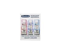 Schmincke Horadam AquARELL, Super Granulation Trio Galaxia, tubos de 5 ml, 74 615 097, juego de cart?n, tonos muy fuertes, colores de acuarela supergranulaci?n fina