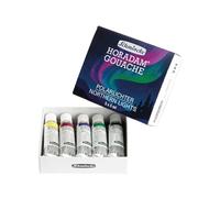 Schmincke HORADAM GOUACHE 72722097 - Caja de pintura compacta de cartón con 5 pinturas gouache altamente pigmentadas en tubos de 5 ml, 72722097