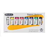 Schmincke - Küppers Gouache, set de colores básicos, 8 tubos de 60 ml, 72 010 097, 8 tonos de color en caja de cartón, alto poder cubriente, pigmentos seleccionados, teoría del color