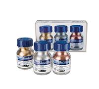 Schmincke - Set de Aqua-Bronce, oro pálido, plata, cobre, 3 x 20 ml, 15 700 097, efectos metálicos brillantes sobre pinturas al gouache y acuarela en papel, cartón, tabla de pintura, lienzo