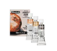 Schmincke Trio Liquid Charcoal/Liquid Earth Cartón Set con 3 tubos, 5 ml cada uno, vegano, fino, aterciopelado, 18860097