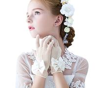 Schmoopy Guantes blancos para fiesta de té, primera comunión, princesa, personalizado, vacaciones, boda, Lace, 3 -12 years