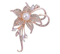 Schmuck Komplett Set Kristallperlen-Blumenbrosche, modische, schöne künstliche Strass-Blumenbrosche, geeignet für Partys, Tänze, Hochzeiten, Bankette, Elegante Damen und Mädchen (oro rosa, talla única