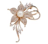 Schmuck Komplett Set Kristallperlen-Blumenbrosche, modische, schöne künstliche Strass-Blumenbrosche, geeignet für Partys, Tänze, Hochzeiten, Bankette, Elegante Damen und Mädchen (A, talla única)