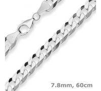 Schmuck Krone Halskette Panzerkette 925 Sterling Silber 7,8mm 60cm