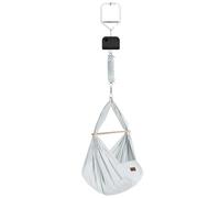 SCHMUSEWOLKE AirGrey - Cuna con pinza para puerta y motor de antracita, para bebés y niños pequeños a partir de 0 a 3 años, algodón orgánico con colchón de fibra sintética