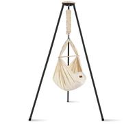 SCHMUSEWOLKE Cuna de plumas - Set con estructura de tipi antracita - Hamaca para bebés y niños pequeños desde el nacimiento hasta los 3 años - algodón orgánico - con colchón de lana de oveja