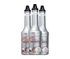 Schnapp Monin Puré Coco Coconut sin alcohol Botella Misil 1 L (Caja de 3 Botella Misil de 1 L)