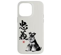 Schnauzer Arte Japonés Sumi-e Perro Kanji Lealtad Carcasa para iPhone 14 Pro MAX